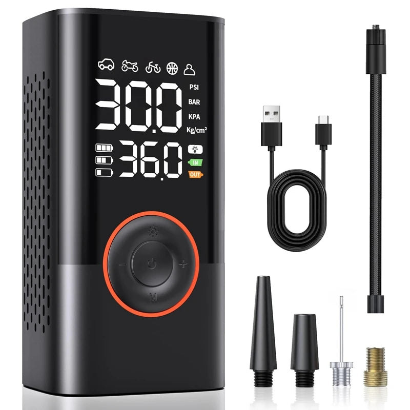 Wireless Portable Car Tire Inflator – Electric Air Pump for Car, Bike & Sports Balls.