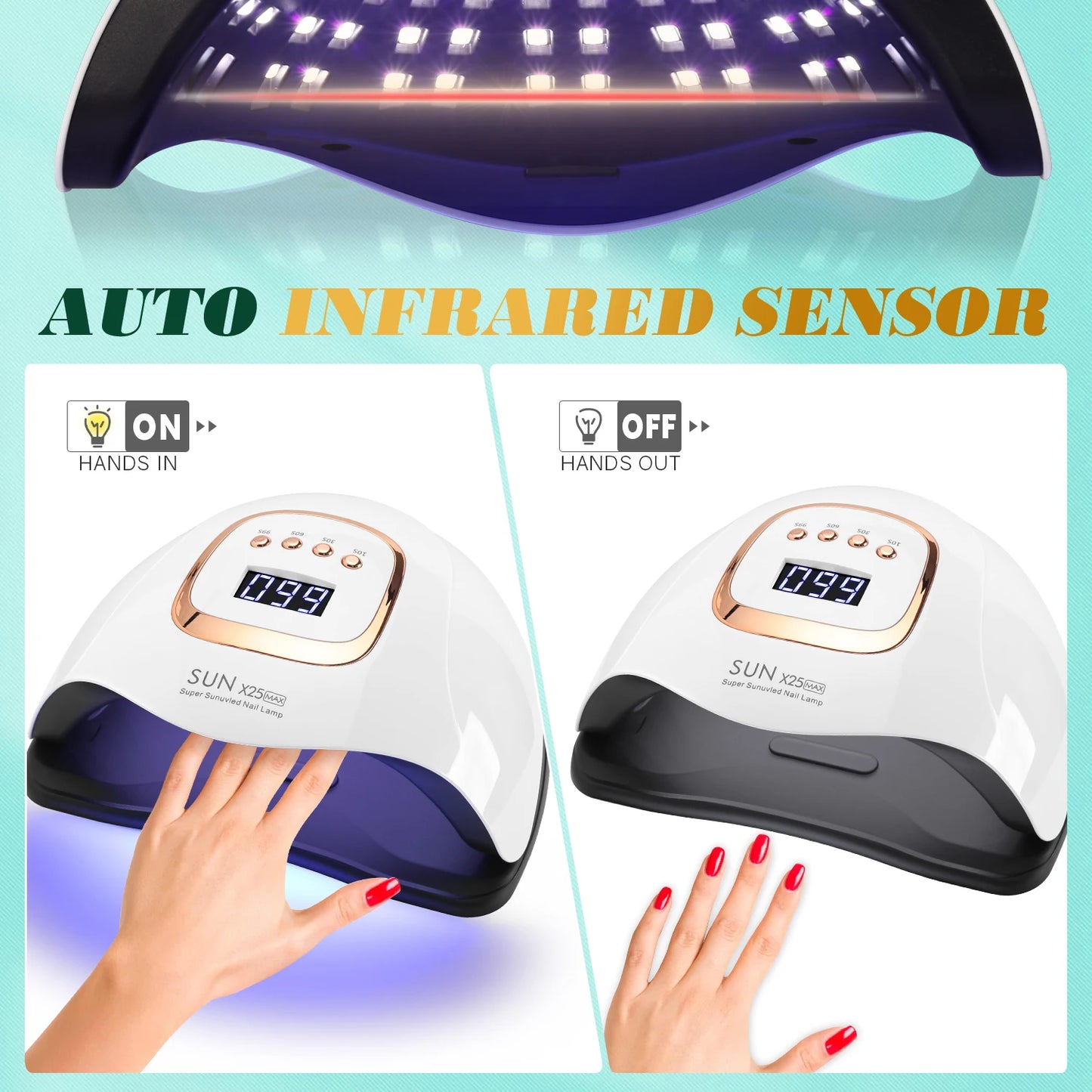 380W UV LED Nail Lamp – Professional Nail Dryer for Gel Polish with 4 Timers & Auto Sensor