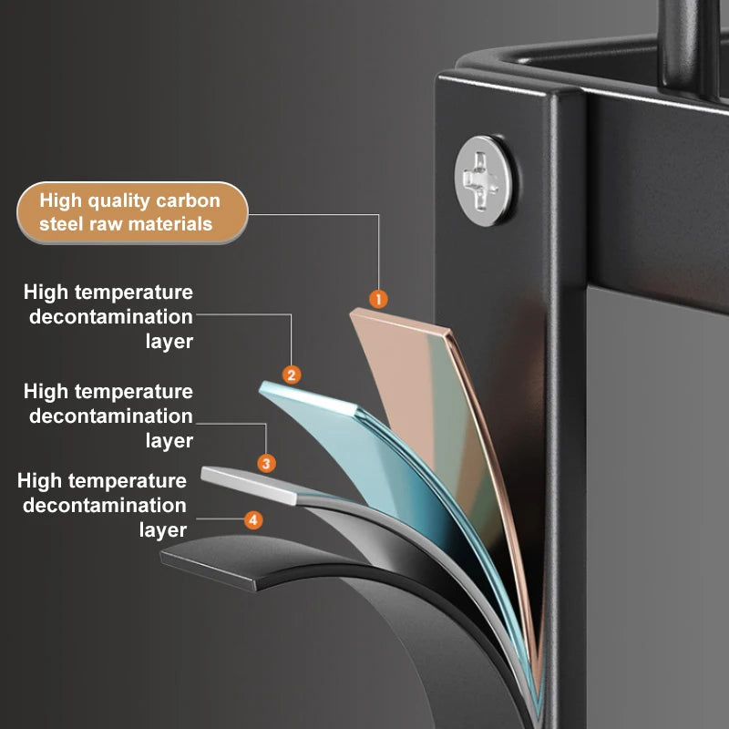 Rust-proof 2-tier dish rack for kitchen organization