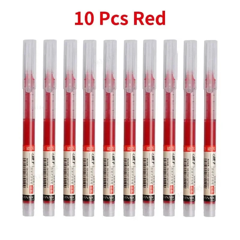 10 Pcs/Set Premium Quality Gel Ink Pens – Fine Needle Tip, Smooth Writing Ballpoint Pens for Office & School