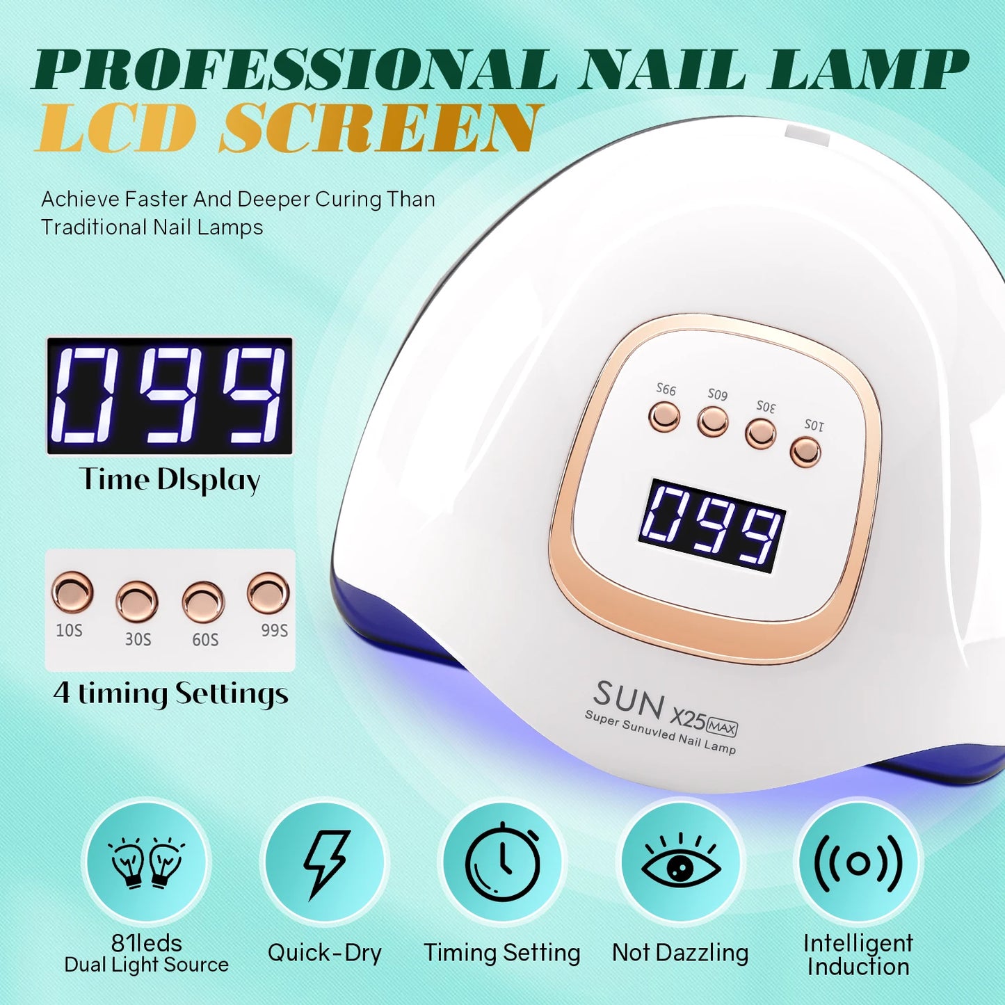 380W UV LED Nail Lamp – Professional Nail Dryer for Gel Polish with 4 Timers & Auto Sensor