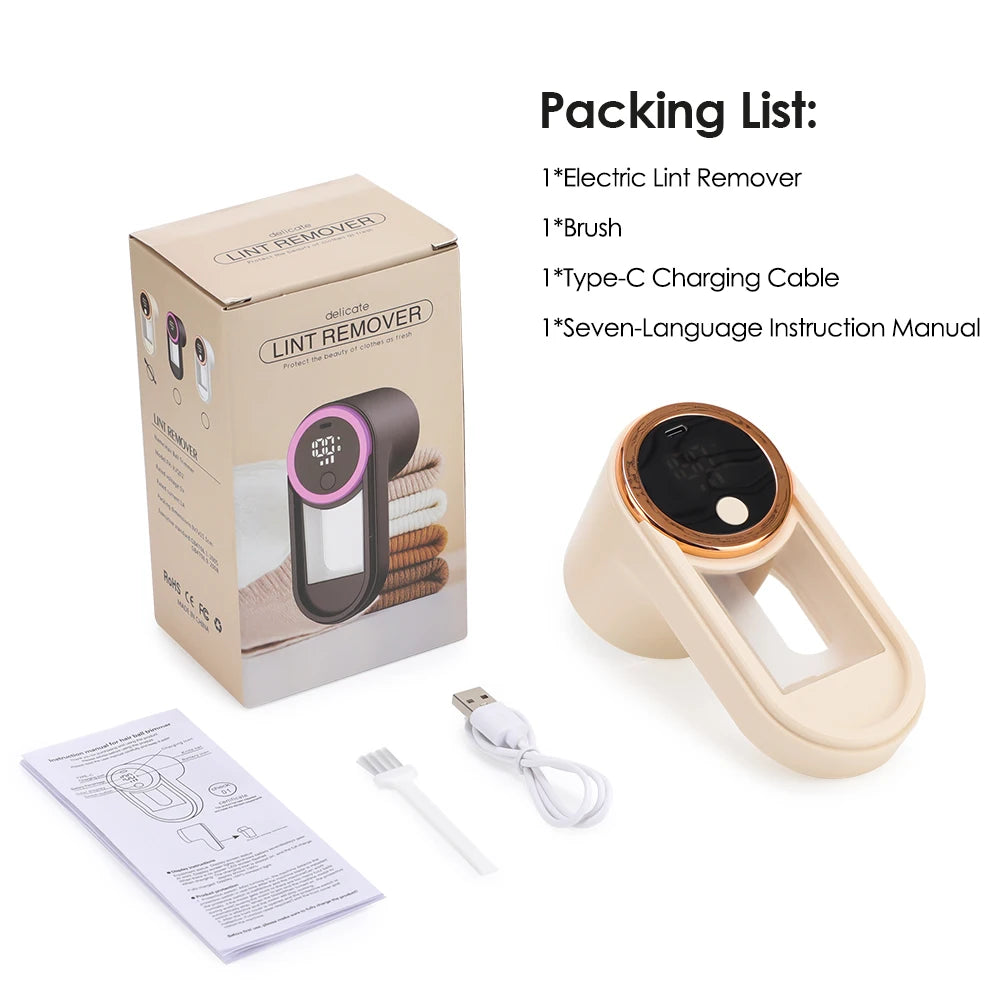 Rechargeable Fabric Lint Remover – Portable Clothes Shaver for Fluff, Fuzz & Pet Hair.