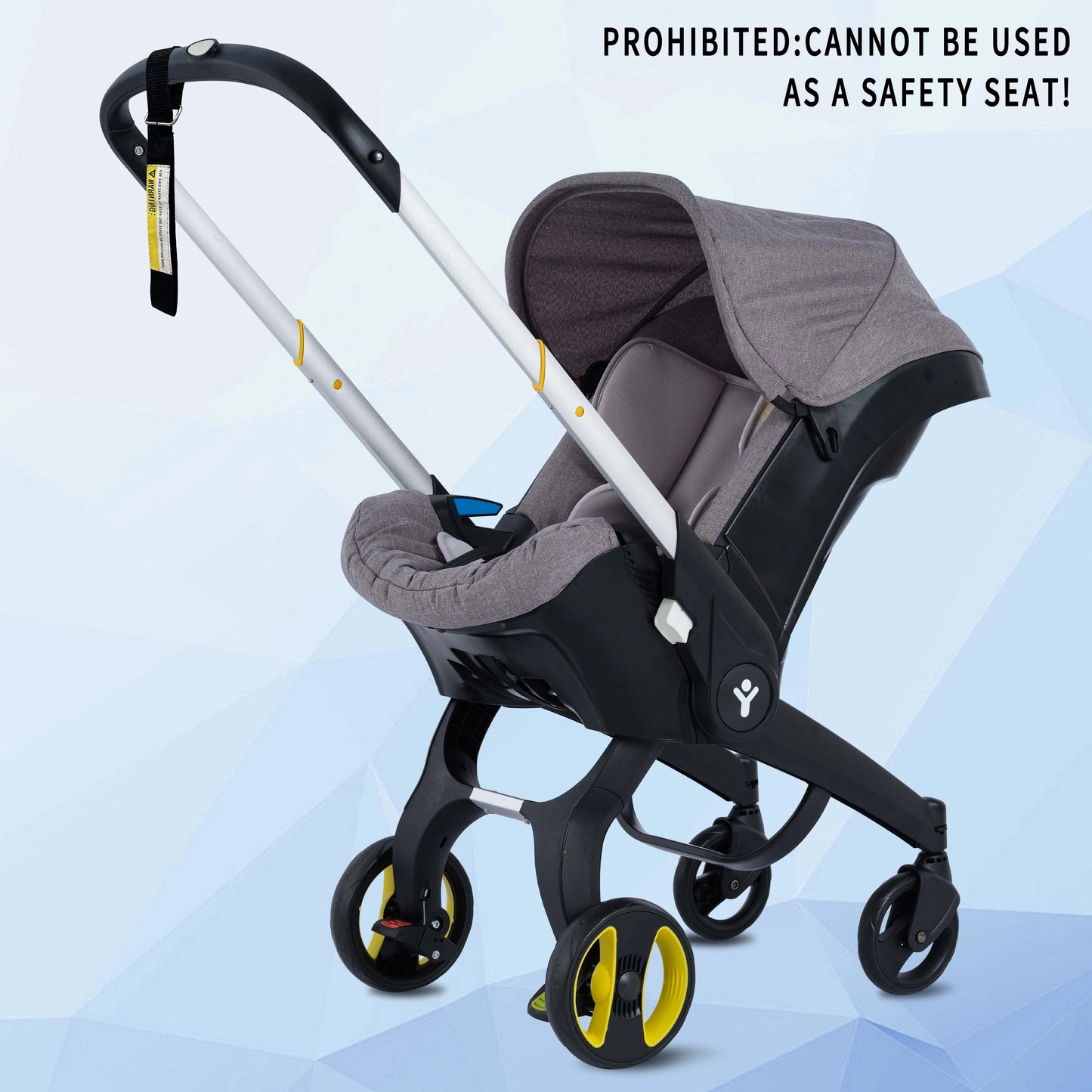 Foldable baby stroller with metal frame and sunshade