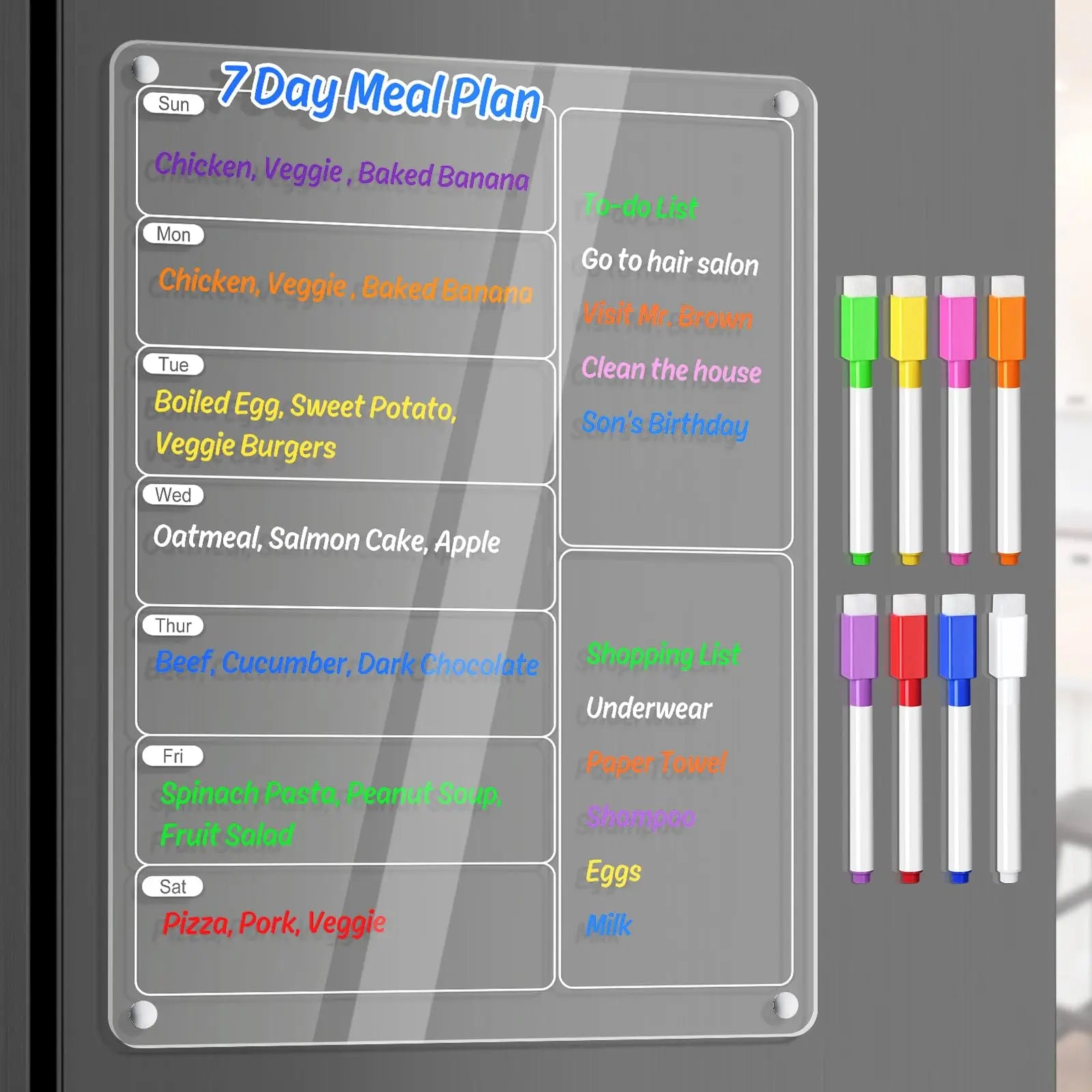 “Clear magnetic fridge calendar – dry erase board”
