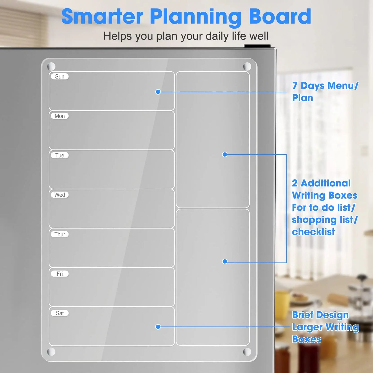“Clear magnetic fridge calendar – dry erase board”