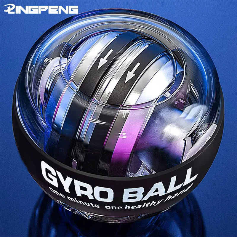 LED gyro wrist ball spinning with blue lights