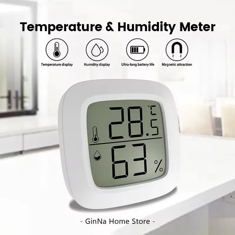 “Mini LCD indoor thermometer hygrometer with humidity display”