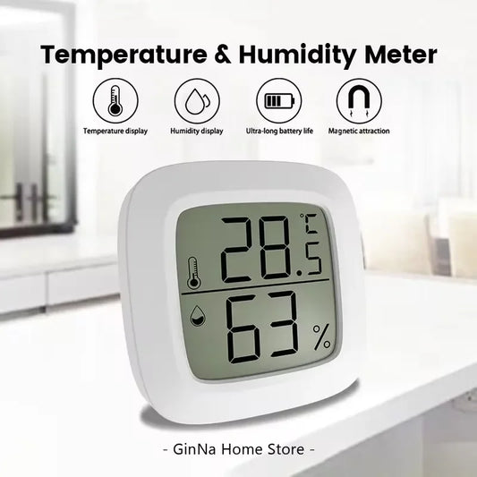 “Mini LCD indoor thermometer hygrometer with humidity display”