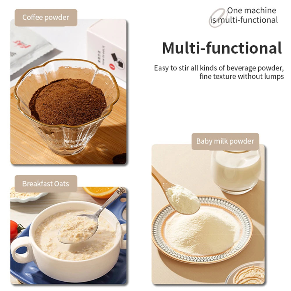 Rechargeable self-stirring mug with temperature display