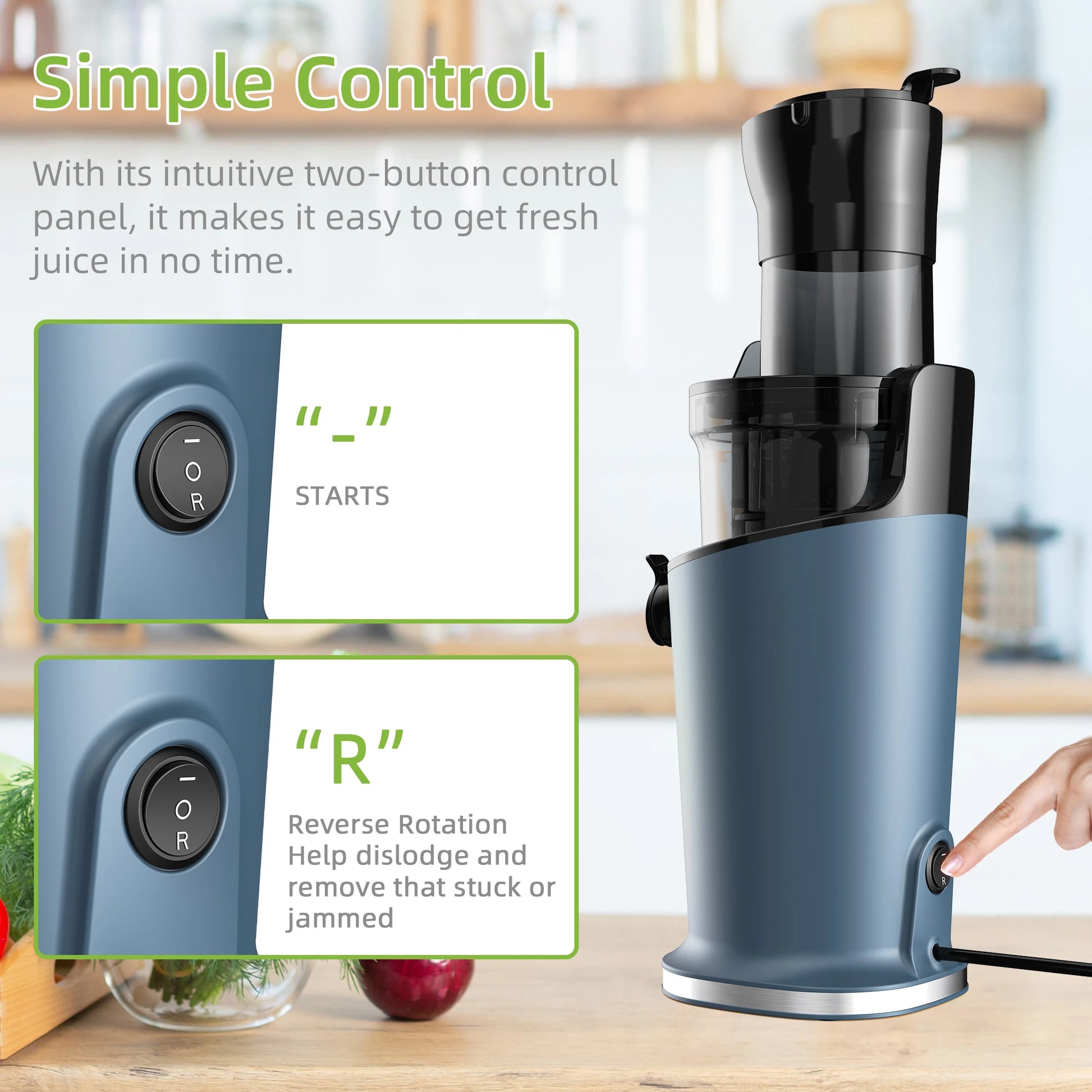Biolomix cold press juicer for home kitchen smoothies and juices