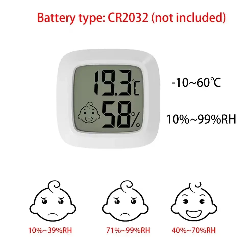 “Mini LCD indoor thermometer hygrometer with humidity display”