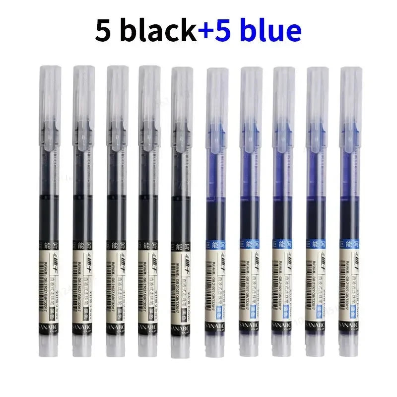 10 Pcs/Set Premium Quality Gel Ink Pens – Fine Needle Tip, Smooth Writing Ballpoint Pens for Office & School
