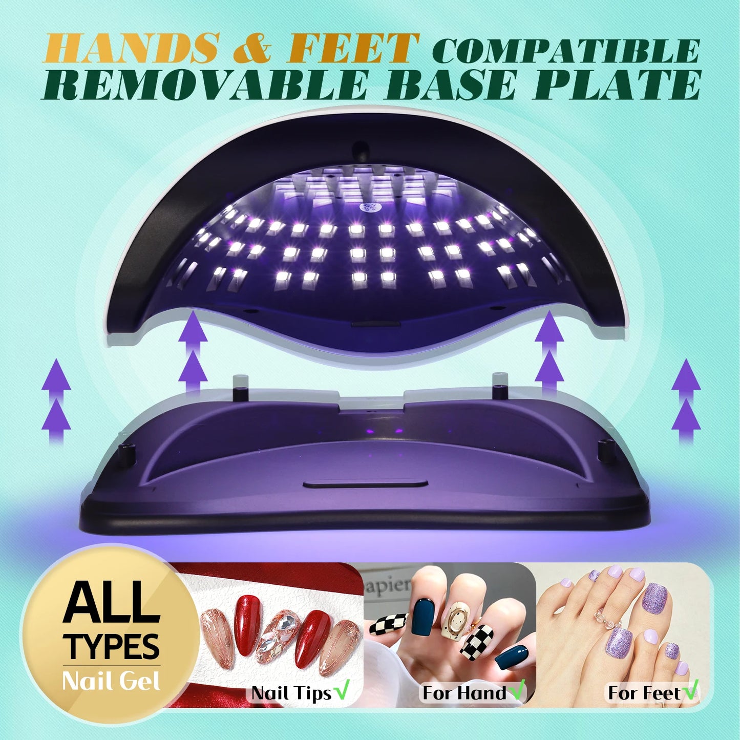 380W UV LED Nail Lamp – Professional Nail Dryer for Gel Polish with 4 Timers & Auto Sensor