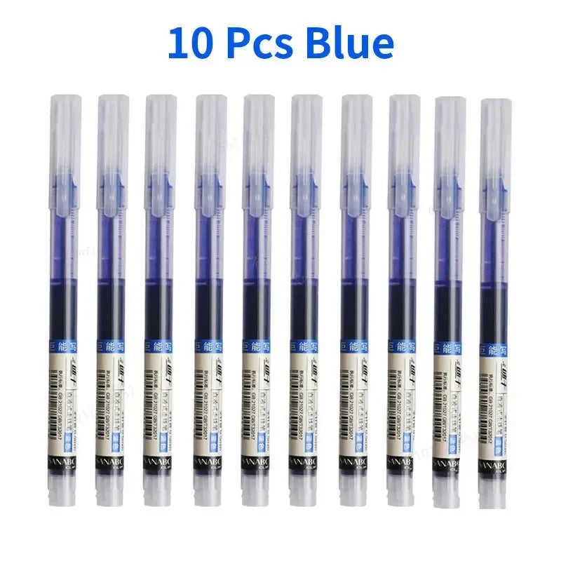 10 Pcs/Set Premium Quality Gel Ink Pens – Fine Needle Tip, Smooth Writing Ballpoint Pens for Office & School