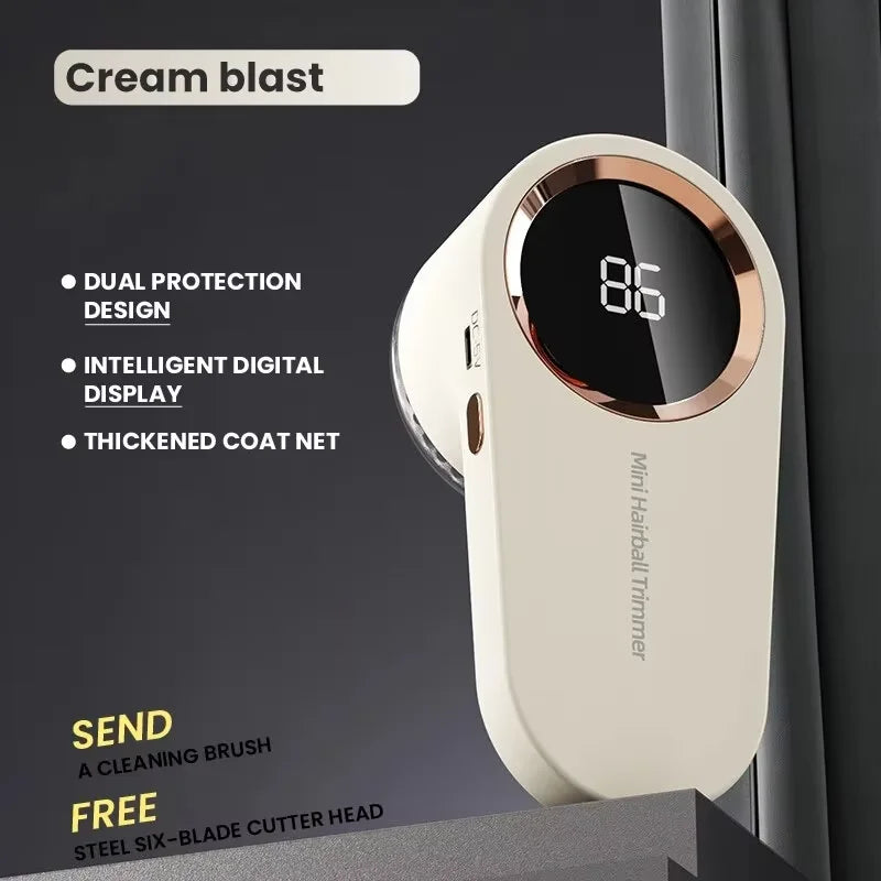 “Rechargeable portable fabric shaver in gray color”