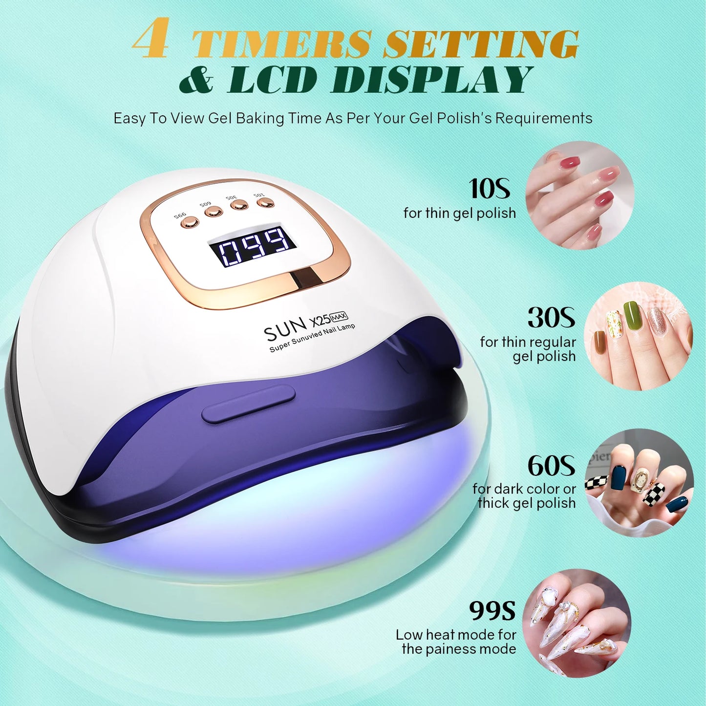 380W UV LED Nail Lamp – Professional Nail Dryer for Gel Polish with 4 Timers & Auto Sensor