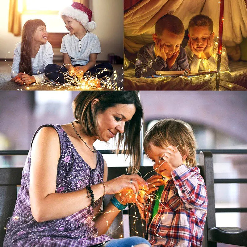 Festive fairy lights for New Year or party decoration