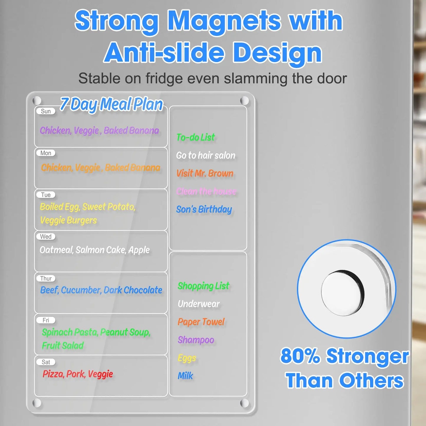 “Clear magnetic fridge calendar – dry erase board”